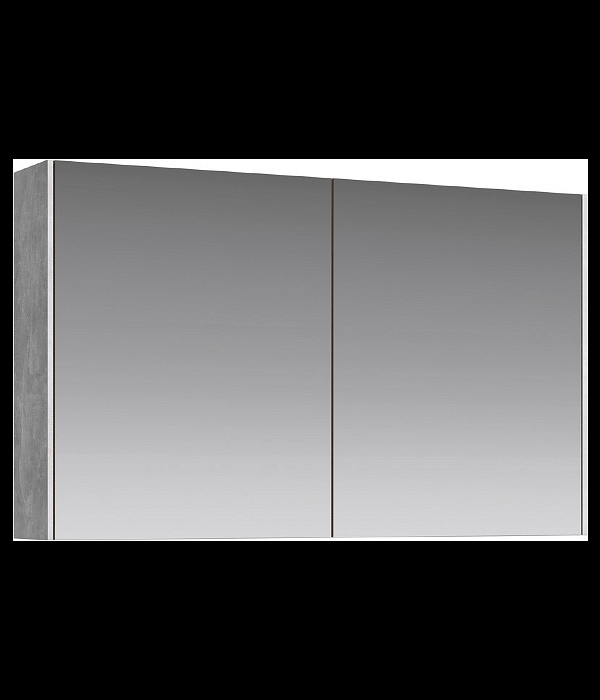 Aqwella Mobi MOB0410+MOB0717BS Зеркальный шкаф подвесной бетон светлый