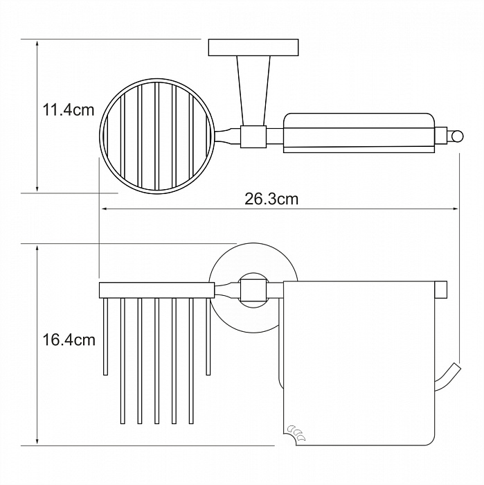 WasserKRAFT Isen K-4059 Держатель для туалетной бумаги и освежителя воздуха подвесной хром