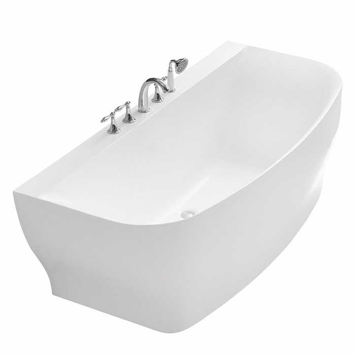Акриловая ванна без перелива BelBagno BB74-1650-W0, 1650x780x590 Пристенная 