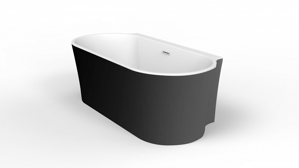Акриловая ванна BelBagno BB409-1700-800-W/NM Белая матовая внутри, черная матовая снаружи Отдельност