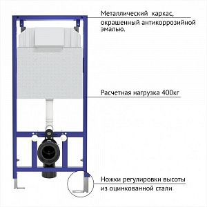 Купить  berges  novum 040000 инсталляция для скрытого монтажа унитаза без кнопки в интернет-магазине santehcafe.ru