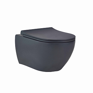 Купить bewash bogen 88303280 унитаз подвесной безободковый с сиденьем микролифт черный матовый (антрацит) в интернет-магазине santehcafe.ru
