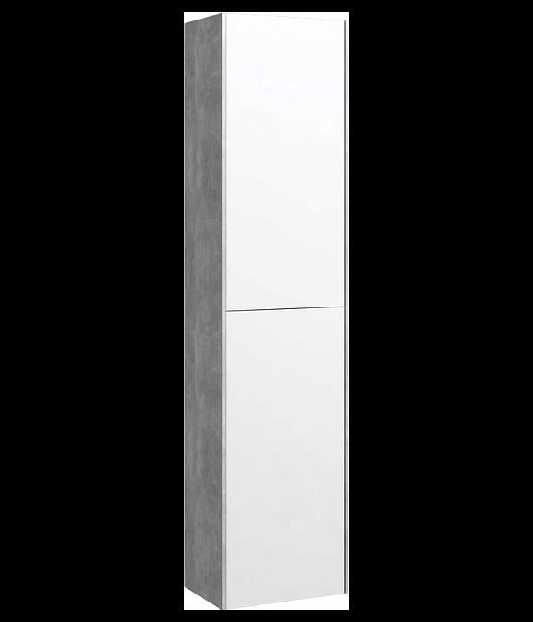 Aqwella Mobi MOB0535BS+MOB0735W Шкаф-пенал подвесной бетон светлый
