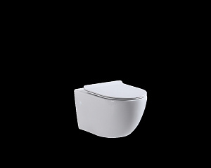 beWash LUSSO BKWHR004550 Унитаз подвесной безободковый с сиденьем микролифт, белый глянец  