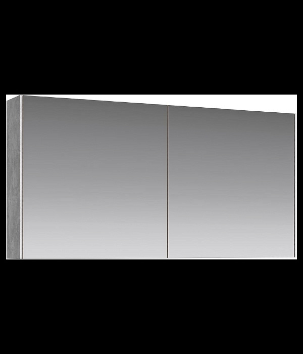 Aqwella Mobi MOB0412+MOB0717BS Зеркальный шкаф подвесной бетон светлый
