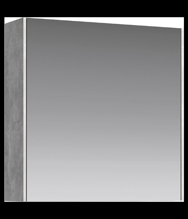 Aqwella Mobi MOB0406+MOB0717BS Зеркальный шкаф подвесной бетон светлый