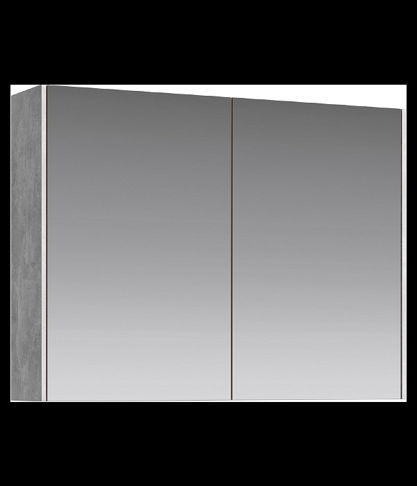 Aqwella Mobi MOB0408+MOB0717BS Зеркальный шкаф подвесной бетон светлый